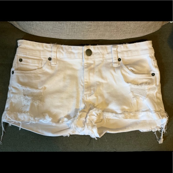 White Distressed Denim Shorts (Nordstrom) - Picture 1 of 3